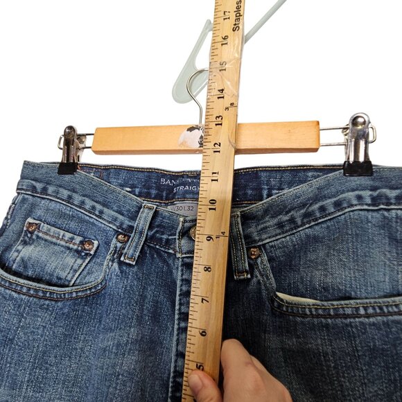 Mens Banana Republic Straight Fit Blue Denim Jeans Size 30x32 Classic Cotton‎ - Picture 6 of 9